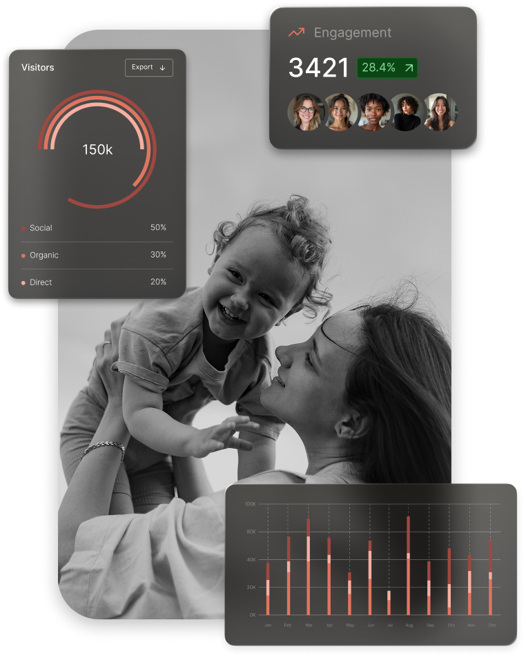 Momfluencer with child creating content